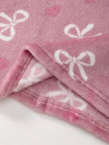 1 Piece Sets Girls Butterfly & Heart Pattern Kangaroo Pocket Nightgown Loungewear, Autumn/Winter Winter Pajamas For Girls Bow Pajamas Soft Pajamas Set Kids Clothes Girls - Multicolor - View 9