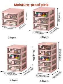 小型桌面收纳盒，带抽屉，办公桌面储物盒，名片/钢笔/铅笔/手机/文具收纳盒，化妆品收纳盒，适用于办公室、学校、家庭 - 彩色 - 查看 22