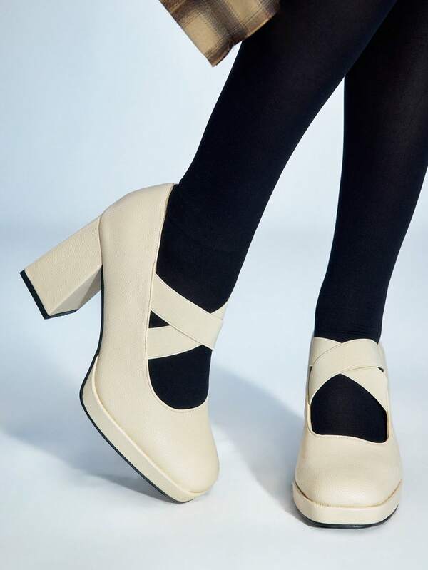 Sugerpunk Nuevos zapatos de tacón alto y plataforma de moda color borgoña, versátiles para todas las estaciones, ideales para fiestas o el trabajo