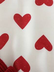 THE HAPPY LOOK 2pcs/Set Young Girl Heart Pattern Knit Soft Crew Neck Long Sleeve Pullover Sweatshirt And Elastic Waist Long Pants - Apricot - View 6