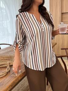 EMERY ROSE Bộ đồ vest in hoa màu tương phản cổ bẻ tay áo cài nút cỡ lớn cho nữ - Nhiều màu - Xem 5