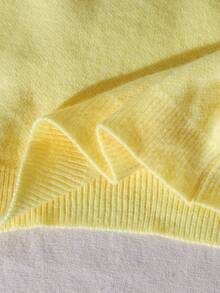 Tween Girls Thick Casual Loose Bowknot Embroidered & Beaded Pullover Sweater, Soft & Comfortable For Daily, Outdoor, Travel, Vacation, Home, Daycare Wear Yellow Top Kids Kids Sweaters For Girls Girl Clothes Autumn And Winter Clothes Girls Knitted Top Summer Clothes For Teens Sweater - Yellow - View 7