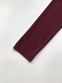 Franclia Nouveau Top pull à épaules dénudées, coupe slim, doux et minimaliste pour femmes, printemps/automne - Rouge foncé - Voir 5