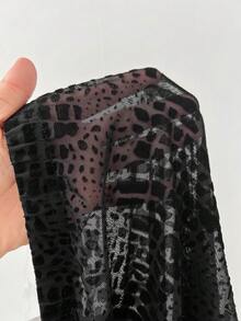 StreetHx Women's Fashion Subculture Flocked Mesh Leggings - Black - View 7