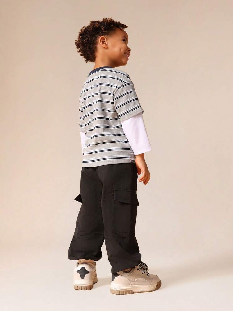 Striped Layered Set With Joggers