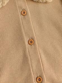 PrepCrw Young Girls' Collegiate Style Faux Fur Collar Front Button Jacket And Flare Leg Pants Set - Multicolor - View 7