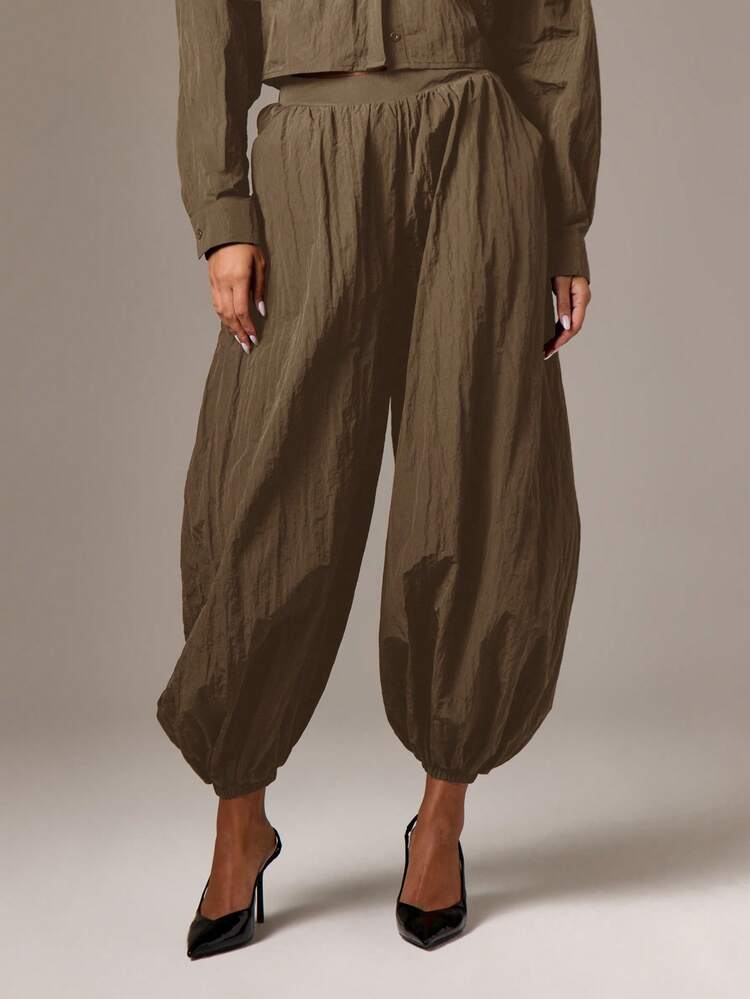Woven Hareem Pants With Tapered Ankles