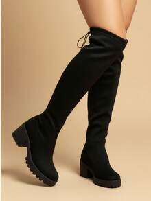 Women Over-The-Knee Boots - Black - View 4