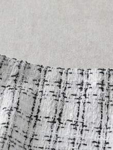 GlowEve 女士斜纹软呢金属面料背心+A字中长裙两件套，优雅百搭，适合日常、通勤和派对穿着。 - 白色 - 查看 3