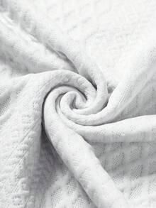 Manfinity Homme 男士撞色滚边套头衫卫衣和运动裤套装 - 白色 - 查看 4