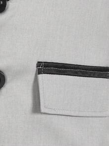 SHEIN Tween Boy Gentleman 2 Pieces Set: Minimalist Blazer Jacket + Trousers + Necktie, Formal Outfit For Birthday Party, Wedding, Graduation, Anniversary Celebration