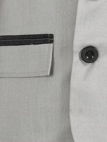 SHEIN Tween Boy Gentleman 2 Pieces Set: Minimalist Blazer Jacket + Trousers + Necktie, Formal Outfit For Birthday Party, Wedding, Graduation, Anniversary Celebration