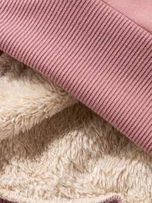 Sparklyn 1件少女圣诞休闲优雅简约粉色圣诞树字母印花宽松长袖卫衣，适合秋冬季、圣诞节、校园休闲穿着、冬季上衣、宽松秋冬卫衣 - 粉色 - 查看 6