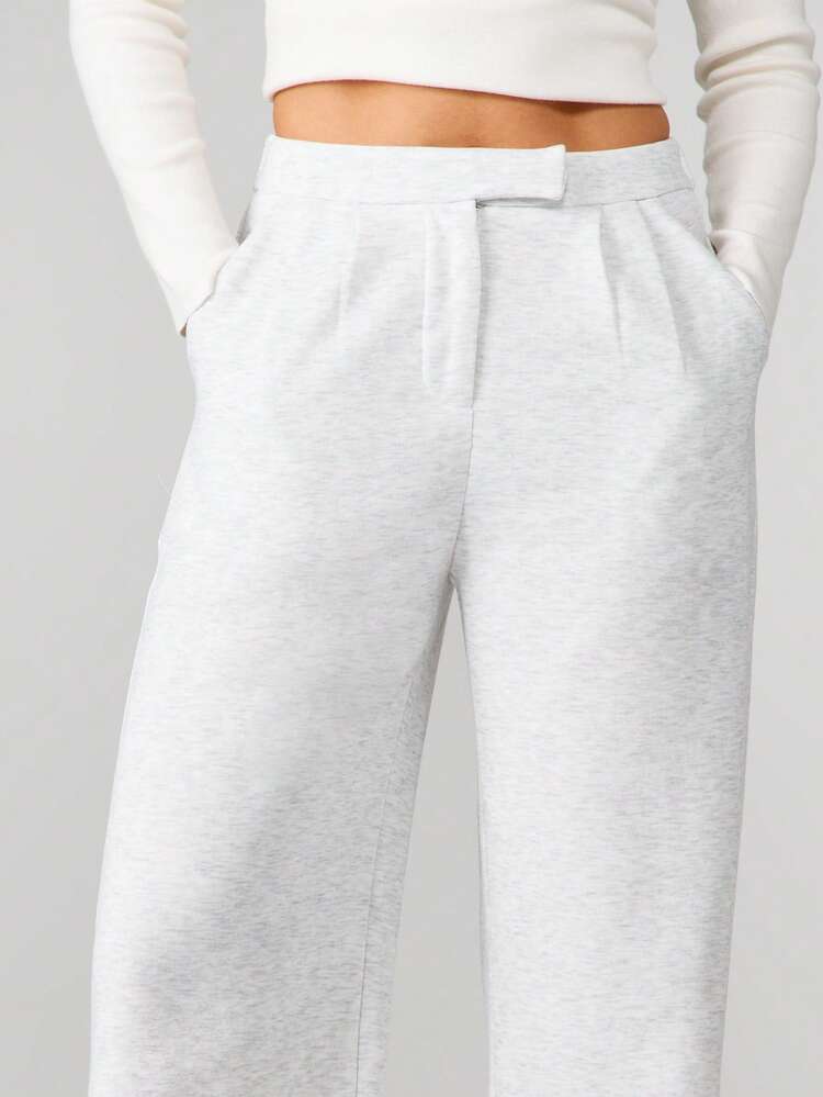 MISSGUIDED Pantaloni della tuta da donna con effetto melange, vestibilità morbida, pantaloni casual da relax con vita elastica