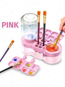 1pc 4-In-1 Water Circulation Pigment Rinse Cup Brush Washer, Painting Tool - Brush Rinser, Artist Painting Palette