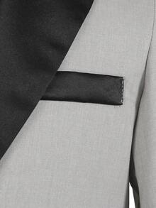 SHEIN Tween Boy Gentleman 2 Pieces Set: Minimalist Blazer Jacket + Trousers + Necktie, Formal Outfit For Birthday Party, Wedding, Graduation, Anniversary Celebration