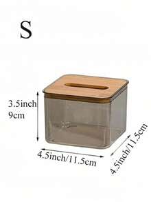 SHEIN 复合板套北欧简约创意纸巾盒家居客厅茶几纸巾盒透明餐厅纸巾盒 - 灰色 - 查看 9