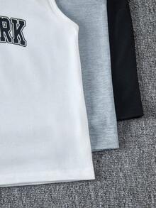 男童休闲字母印花背心 - 彩色 - 查看 7