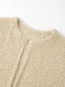 Franclia Cárdigan casual de manga larga de unicolor para mujer - Caqui - Ver 5