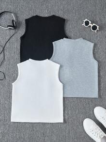 男童休闲字母印花背心 - 彩色 - 查看 2