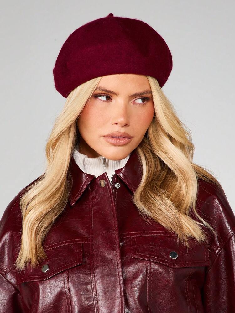 MISSGUIDED Boina francesa clásica de fieltro de lana