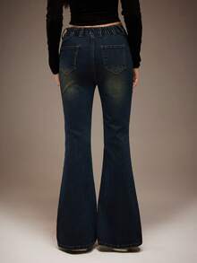 Teen GirlLow Waist Skinny Flare Jeans - Blue - View 2