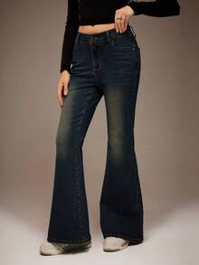 Teen GirlLow Waist Skinny Flare Jeans - Blue - View 4