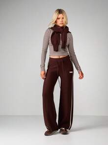 MISSGUIDED Long Sleeve Striped Crop Top Ribbed Fall Winter Casual Fitted Pullover - Multicolor - View 5