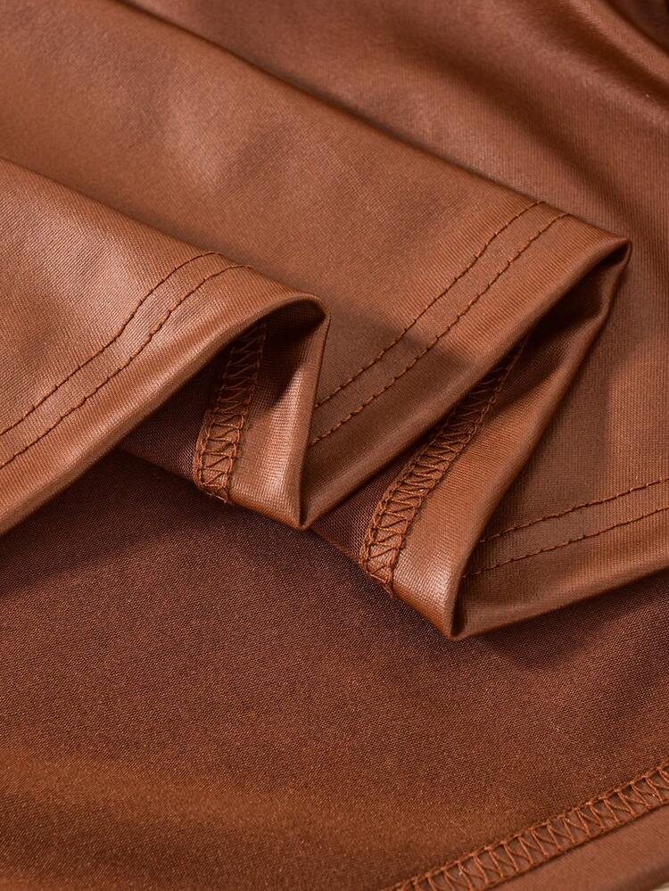 Sparklyn فستان بياقة وأكمام طويلة مخطط للفتيات المراهقات في فصل الخريف/الشتاء، بتصميم لوحات ملونة باللون البني، أنيق وعصري، مناسب للحفلات والارتداء اليومي وأكثر المناسبات - بني - مشاهدة 7