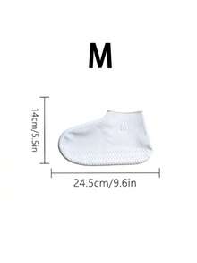Vỏ giày đi mưa bằng silicon, chống thấm nước, chống trượt, dày và chống mài mòn, có thể tái sử dụng trong những ngày mưa - trắng - Xem 10