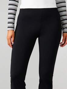 MISSGUIDED 女士高腰喇叭裤，裤脚开衩设计 - 黑色 - 查看 4