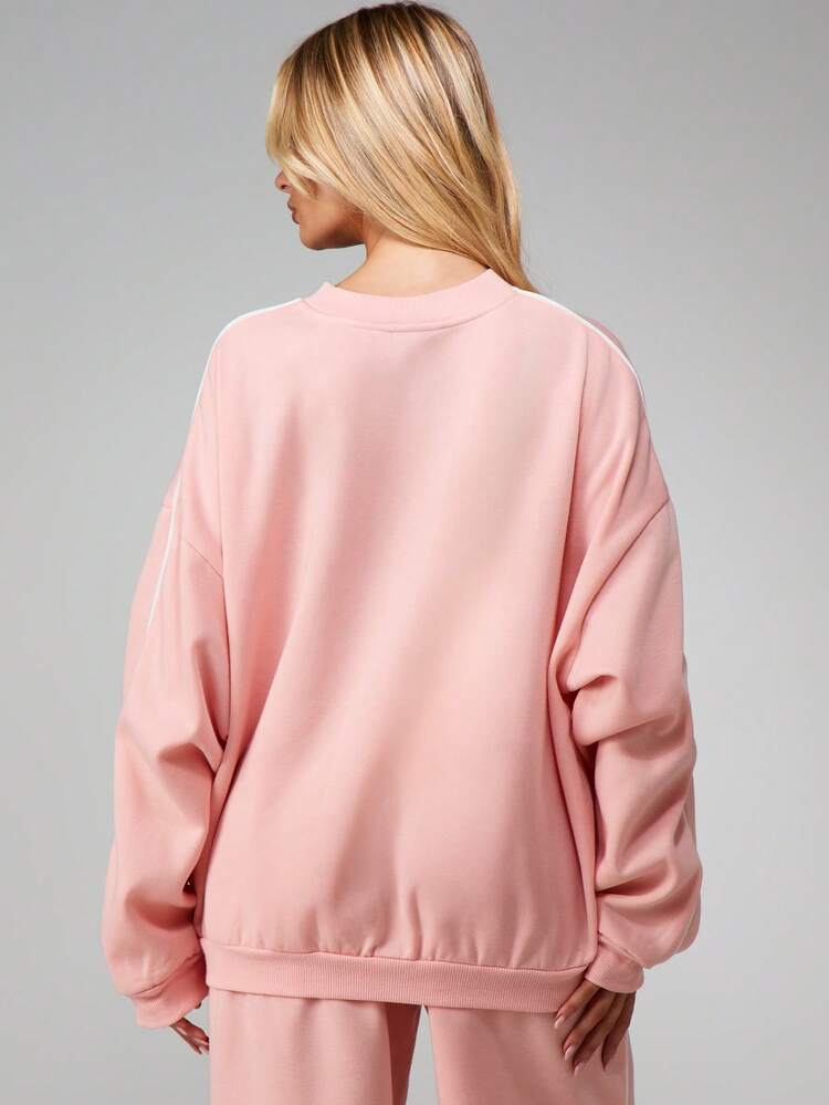 Missguided x Playboy Apres Ski Logo Oversized Crewneck Sweatshirt