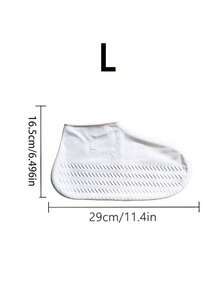 Vỏ giày đi mưa bằng silicon, chống thấm nước, chống trượt, dày và chống mài mòn, có thể tái sử dụng trong những ngày mưa - trắng - Xem 9