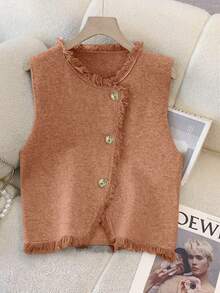 GlowEve Conjunto de dos piezas de elegante y sofisticado cárdigan casual de cuello redondo adelgazante y vestido de punto, para otoño/invierno - Rosa vieja - Ver 3