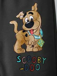 SCOOBY-DOO X SHEIN 2pcs Baby Boy Cartoon Puppy & Letter Graphic Casual Long Sleeve Sweatshirt And Pants Sports Outfit Baby Tracksuit - Grey - View 6