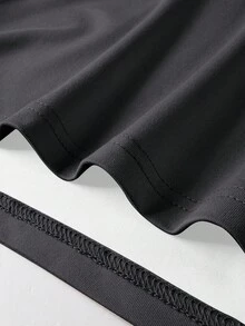 Manfinity Campus Court 男士圆领T恤，饰有加州23星图案，复古街头风经典蓝白灰撞色设计，休闲运动圆领T恤 - 彩色 - 查看 5