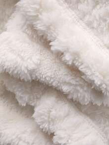 DAZY Women's Minimalist Textured Fleece Belted Long Lounge Robe, Autumn/Winter, Fluffy Cozy