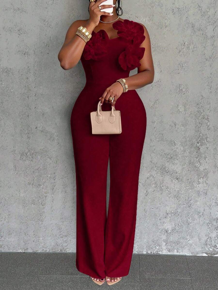 Slaydiva 2025 Nouvelle combinaison blanche sexy dos nu avec décor floral pour le réveillon de Noël/la Saint-Valentin, à porter au quotidien pour les femmes