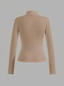 SHEIN Essnce Set de 4 suéteres de cuello alto ajustados y versátiles de unicolor para mujer, para otoño/invierno - Multicolor - Ver 8