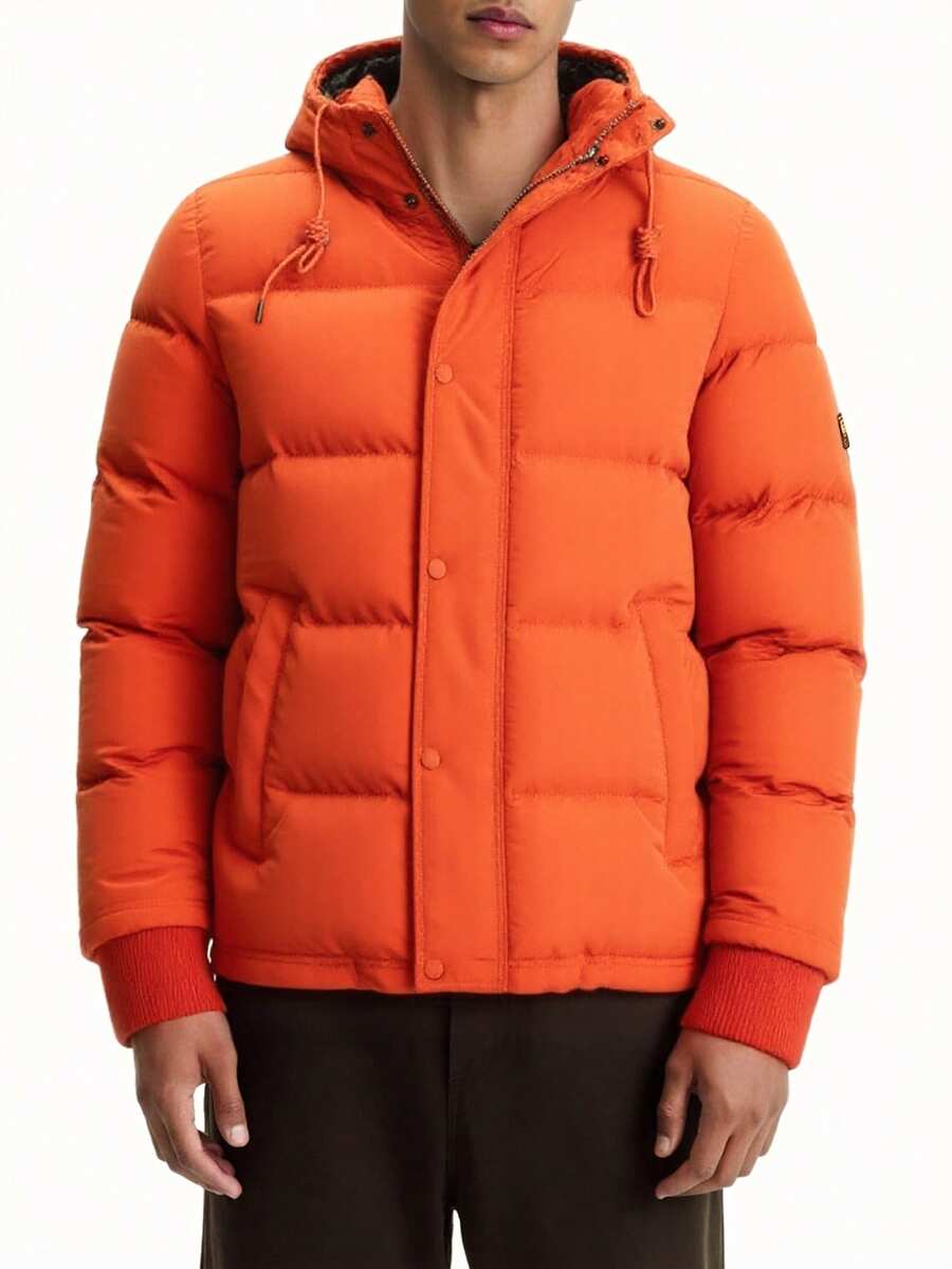 Superdry Everest Men's Short Puffer Jacket Orange - Orange - View 1