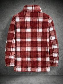 Manfinity Homme Men's Plaid Casual Daily Long Sleeve Jacket