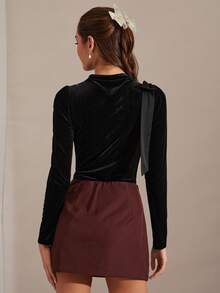 Enchnt Minifalda romántica de mujer en color borgoña con adornos de strass y lentejuelas, elegante y de moda para fiestas, citas, vacaciones, graduación, salidas, Halloween y Navidad, otoño, Año Nuevo