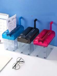 Zazumi Manual Hand Crank Paper Shredder Mini Strip Cut Office Home Desktop Portable Document Security Device Efficient Shredding Tool For Paper Files Secure Personal Information Protection Study Room Organization Office Must Haves - Multicolor - View 4