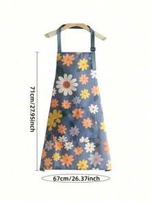 一件防水印花围裙，适合园艺和烹饪 - 防油，厨房、浴室、家居用品供应商 - 彩色 - 查看 7