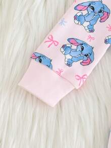 Baby Girl Snug Fit Pajama Set, Ballet Girl Knit Soft Crew Neck Long Sleeve Top And Elastic Waist Long Pants Cozy Pixies Baby Girl Set Baby Girl Stitch Pj Baby Girl Elephant Print Baby Girl Pj Set Toddler Pj Set Baby Girl Clothes Elephant Baby Girl Ocean Print Baby Girl Elephant Pajamas - Blue and White - View 5