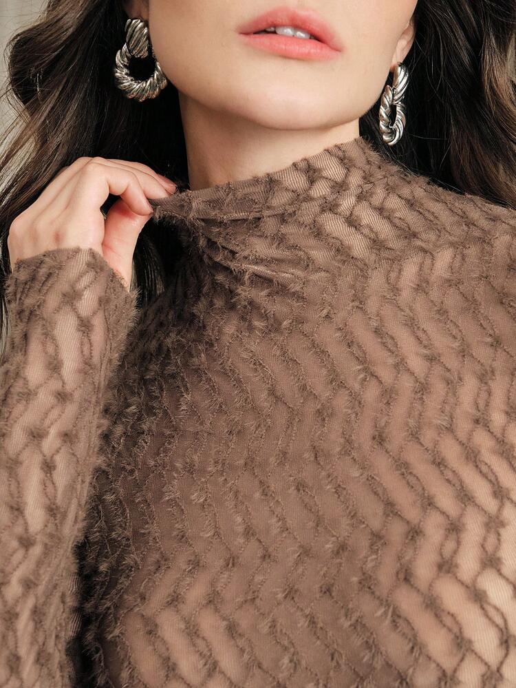 High Quality Plus Size Women Turtleneck Fluffy Sweater, Suitable For Fall, Winter, Spring, New Year, Party, Wedding, Elegant, Chic, Stylish, Christmas, Festival, Holiday, Going Out, Casual, Cozy