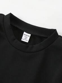 SHEIN 两件套女童秋季黑色长袖卫衣，饰有3D立体豹纹蝴蝶结，搭配豹纹喇叭裤，时尚复古风，适合外出、返校、秋冬季及街头穿着。 - 彩色 - 查看 5