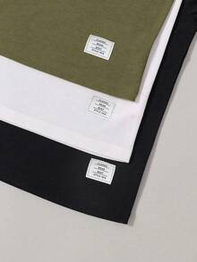 SHEIN Vacaura 3件套休闲针织圆领长袖T恤，秋季