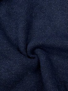 SHEIN Franclia 女士圆领纽扣配腰带长款针织毛衣裙 - 藏蓝色 - 查看 6