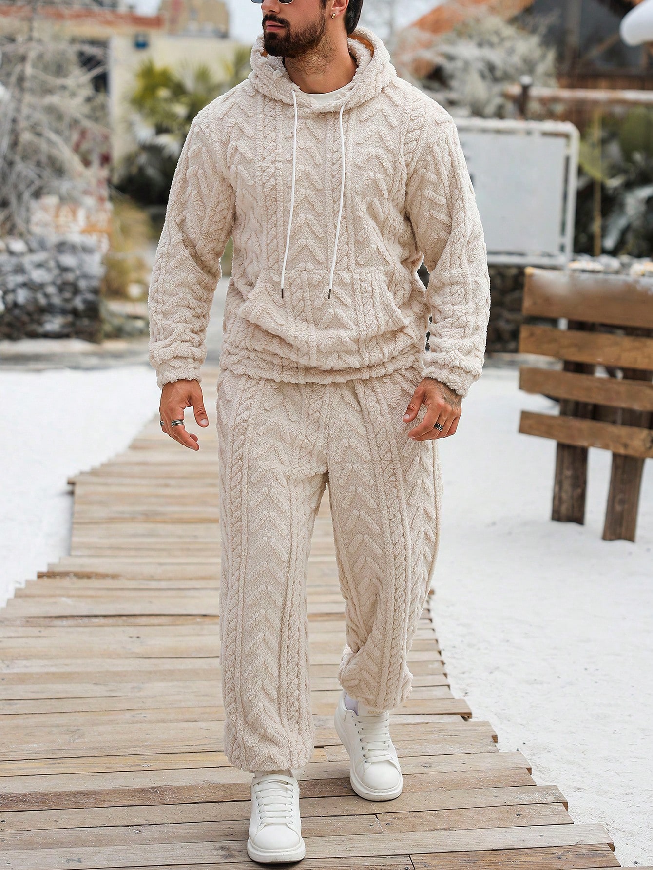 Manfinity CasualCool طقم هودي كاجوال فاخر للرجال،...